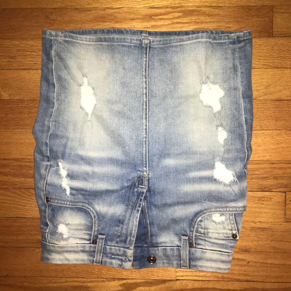 7 For All Mankind distressed denim skirt